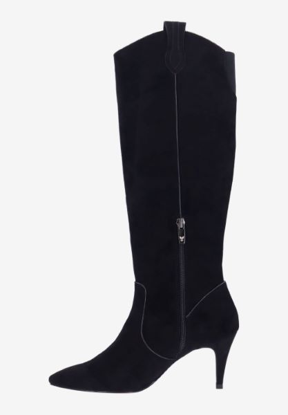 Left side view of Siera BLACK SUEDE