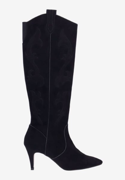 Right side view of Siera BLACK SUEDE