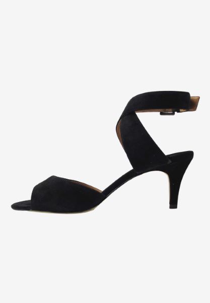 Left side view of Soncino Black Suede