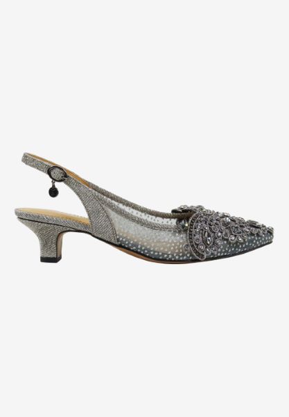 Right side view of Strovanni PEWTER GLITTER/SNOW DOT