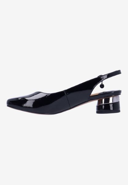 Left side view of Taveta BLACK PATENT