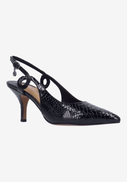 Front view of Tindra BLACK SNAKE EMBOSSED