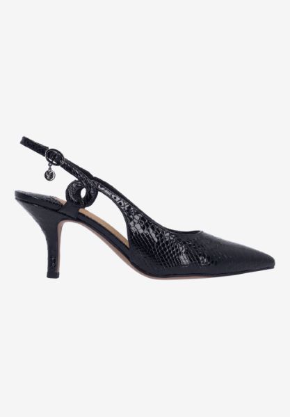 Right side view of Tindra BLACK SNAKE EMBOSSED
