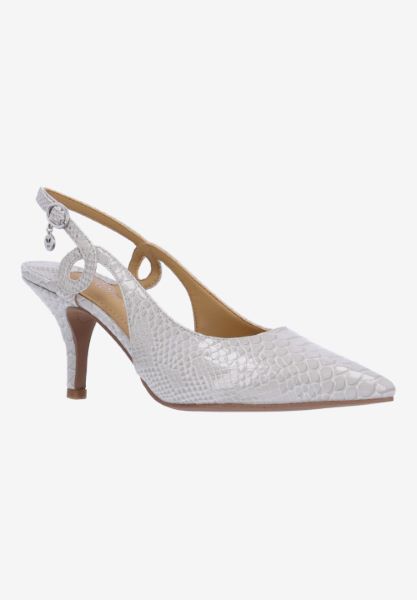 Front view of Tindra LT. GRAY SNAKE EMBOSSED