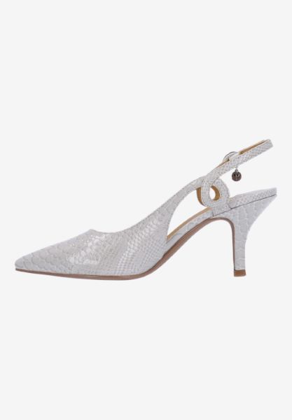 Left side view of Tindra LT. GRAY SNAKE EMBOSSED