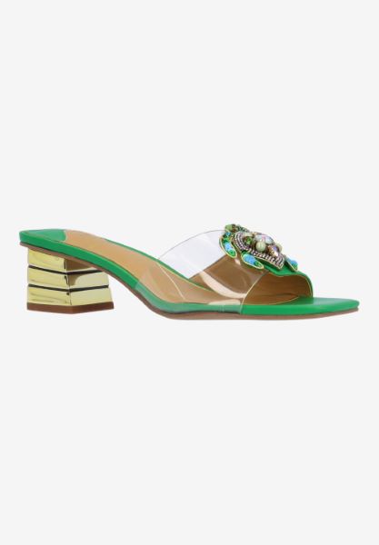 Front view of Torti CLEAR/GREEN VINYL/PATENT