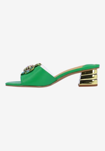 Left side view of Torti CLEAR/GREEN VINYL/PATENT