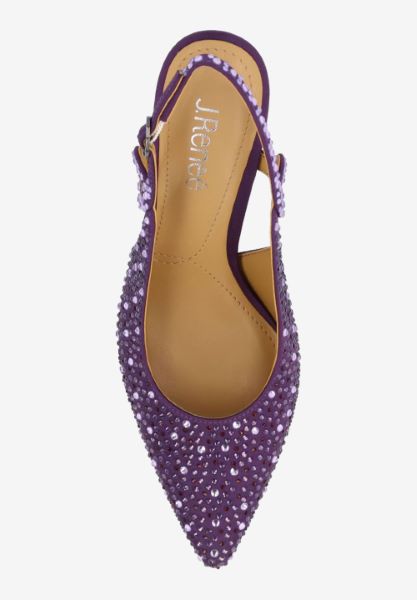Top view of Viviene PURPLE OMBRE SATIN/STONES