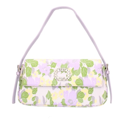 Right side view of #10524 LILAC/GREEN/YELLOW FLORAL