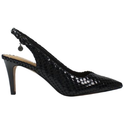 Right side view of Belamie Black Snake Print