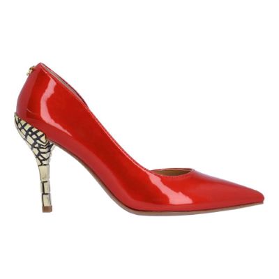 Right side view of Jeanine RED PATENT