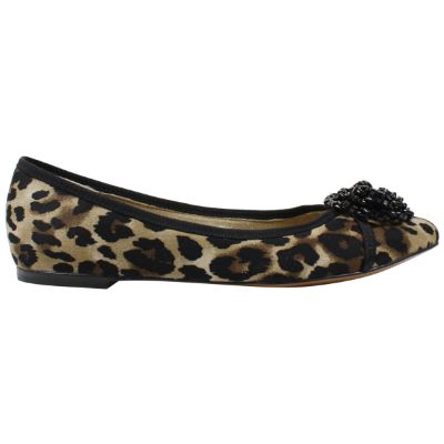 J. Renee Vesey Leopard Print Bow Dress Flats