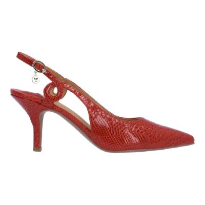 Right side view of Tindra RED SNAKE EMBOSSED