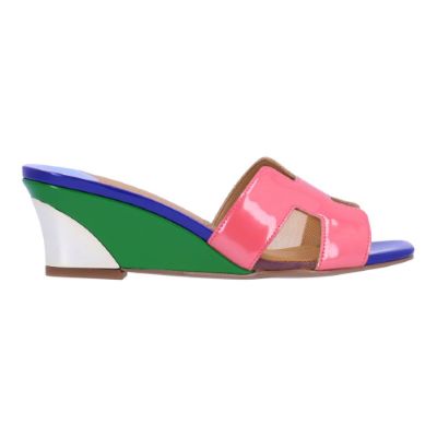 Right side view of Zahra PINK/ORANGE/BLUE PATENT