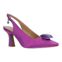 Front view of Saskia PURPLE SATIN