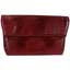 Front view of 10334 Reptile Print Clutch Deep Red