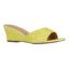 Front view of Coralie YELLOW SATIN/STONES
