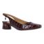 Front view of Taveta BROWN CROCO EMBOSSED PATENT