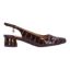 Right side view of Taveta BROWN CROCO EMBOSSED PATENT